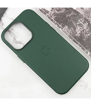 Кожаный чехол Leather Case (AAA) with MagSafe and Animation для Apple iPhone 16 Pro Max (6.9") Green