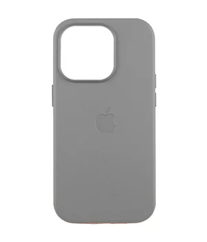 Кожаный чехол Leather Case (AAA) with MagSafe and Animation для Apple iPhone 16 Pro Max (6.9") Light Gray