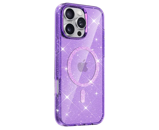 Чехол TPU Eclipse Sparkle (MagFit) для Apple iPhone 16 Pro Max (6.9") Purple