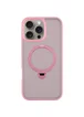 TPU+PC чехол Metal Buttons with MagSafe Colorful HQ Ring для Apple iPhone 16 Pro Max (6.9") Pink