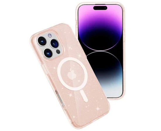 Чехол TPU Galaxy Sparkle (MagFit) для Apple iPhone 16 Pro Max (6.9") Gold+Glitter