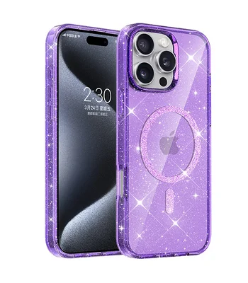 Чохол TPU Eclipse Sparkle (MagFit) для Apple iPhone 16 Pro Max (6.9") Purple