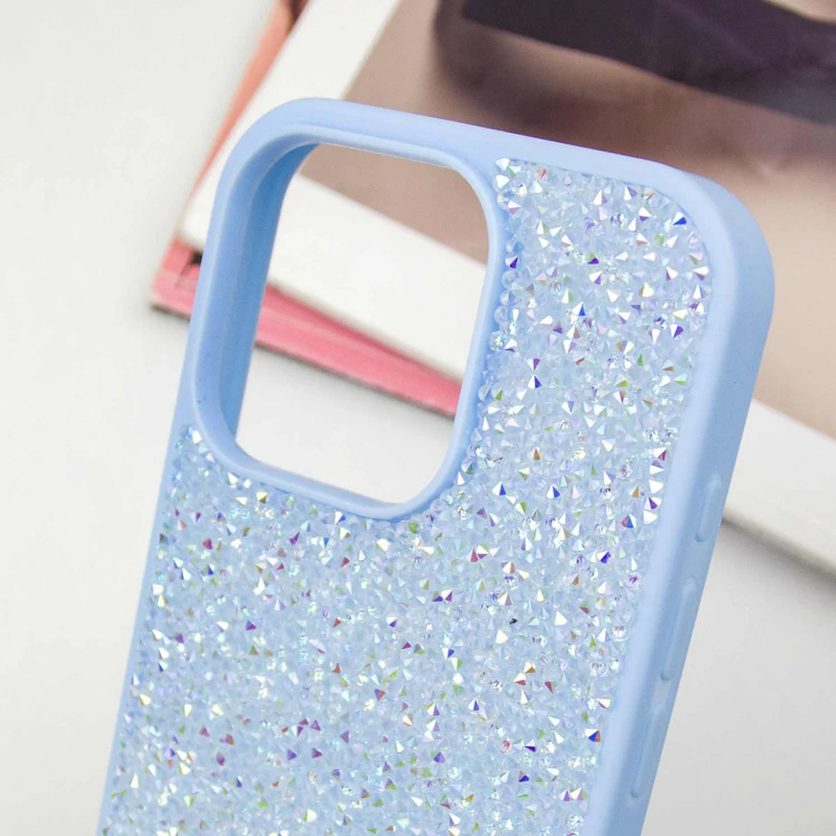TPU чехол Bling World Rock Diamond для Apple iPhone 16 Pro Max (6.9") Голубой