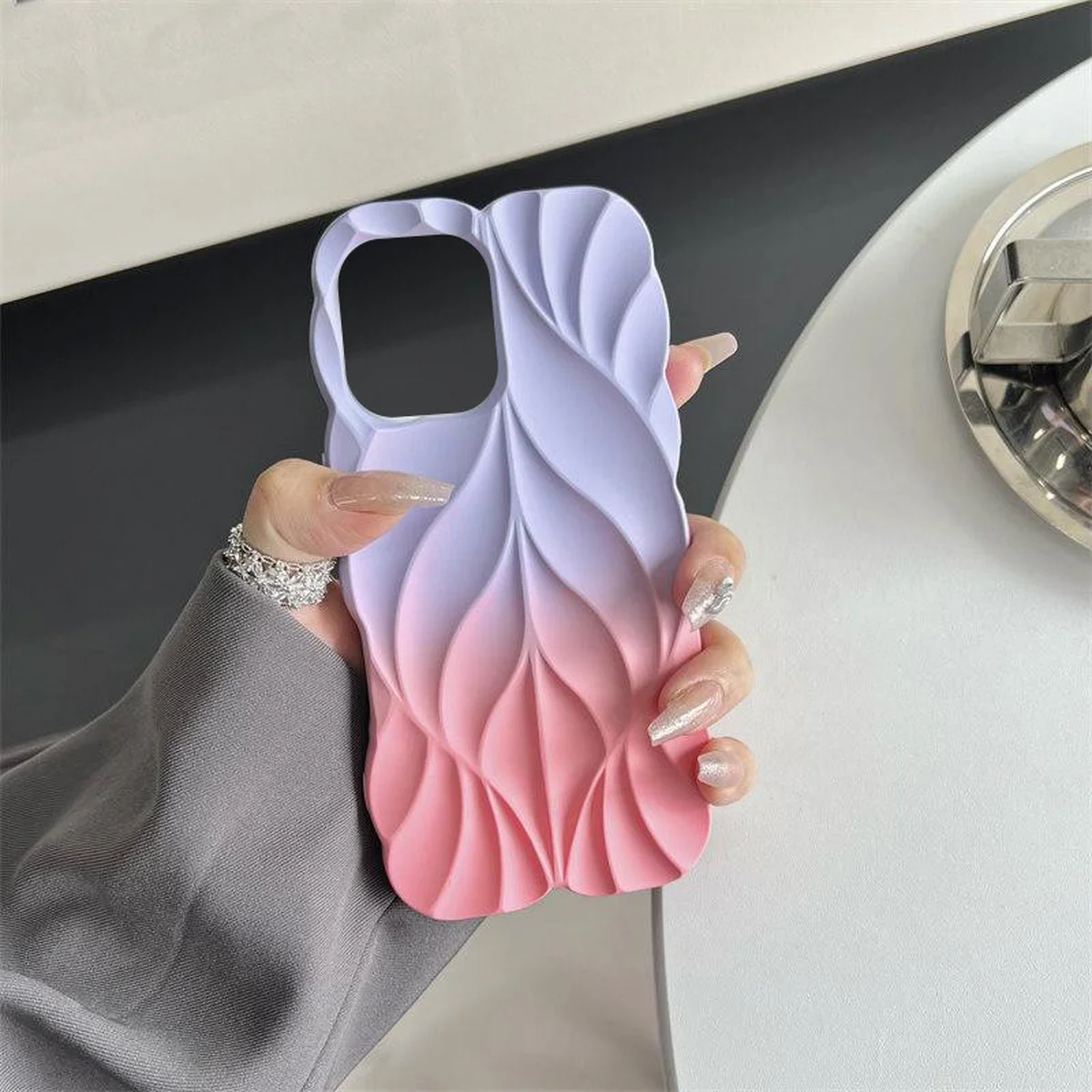 TPU чехол Leaf для Apple iPhone 16 Pro Max (6.9") Lilac / Pink