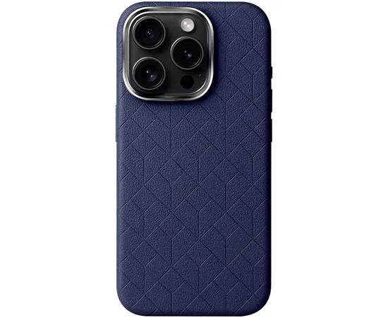 Кожаный чехол Carved with MagSafe для Apple iPhone 16 Pro Max (6.9") Blue