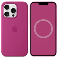 Чехол Silicone case (AAA) full with Magsafe and Animation для Apple iPhone 16 Pro Max (6.9") Fuchsia