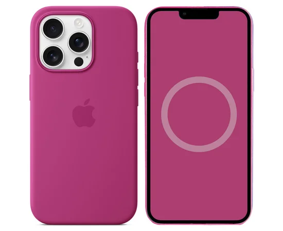 Чехол Silicone case (AAA) full with Magsafe and Animation для Apple iPhone 16 Pro Max (6.9") Fuchsia
