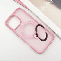 TPU+PC чехол Metal Buttons with MagSafe Colorful HQ Ring для Apple iPhone 16 Pro Max (6.9") Pink