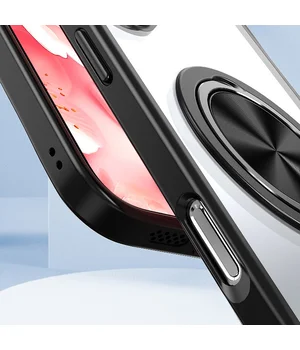 TPU+PC чехол Metal Ring with MagSafe для Apple iPhone 16 Pro Max (6.9") Черный