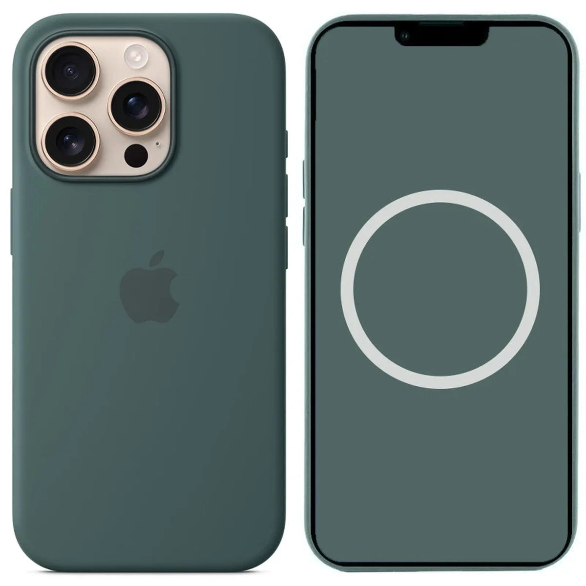 Чехол Silicone case (AAA) full with Magsafe and Animation для Apple iPhone 16 Pro Max (6.9") Lake Green