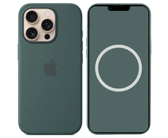 Чохол Silicone case (AAA) full with Magsafe and Animation для Apple iPhone 16 Pro Max (6.9") Lake Green