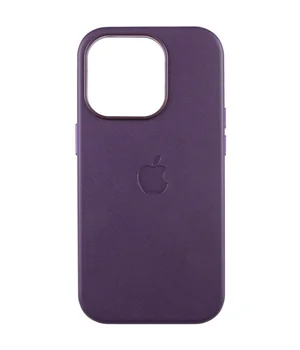 Кожаный чехол Leather Case (AAA) with MagSafe and Animation для Apple iPhone 16 Pro Max (6.9") Dark Purple