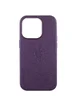 Кожаный чехол Leather Case (AAA) with MagSafe and Animation для Apple iPhone 16 Pro Max (6.9") Dark Purple