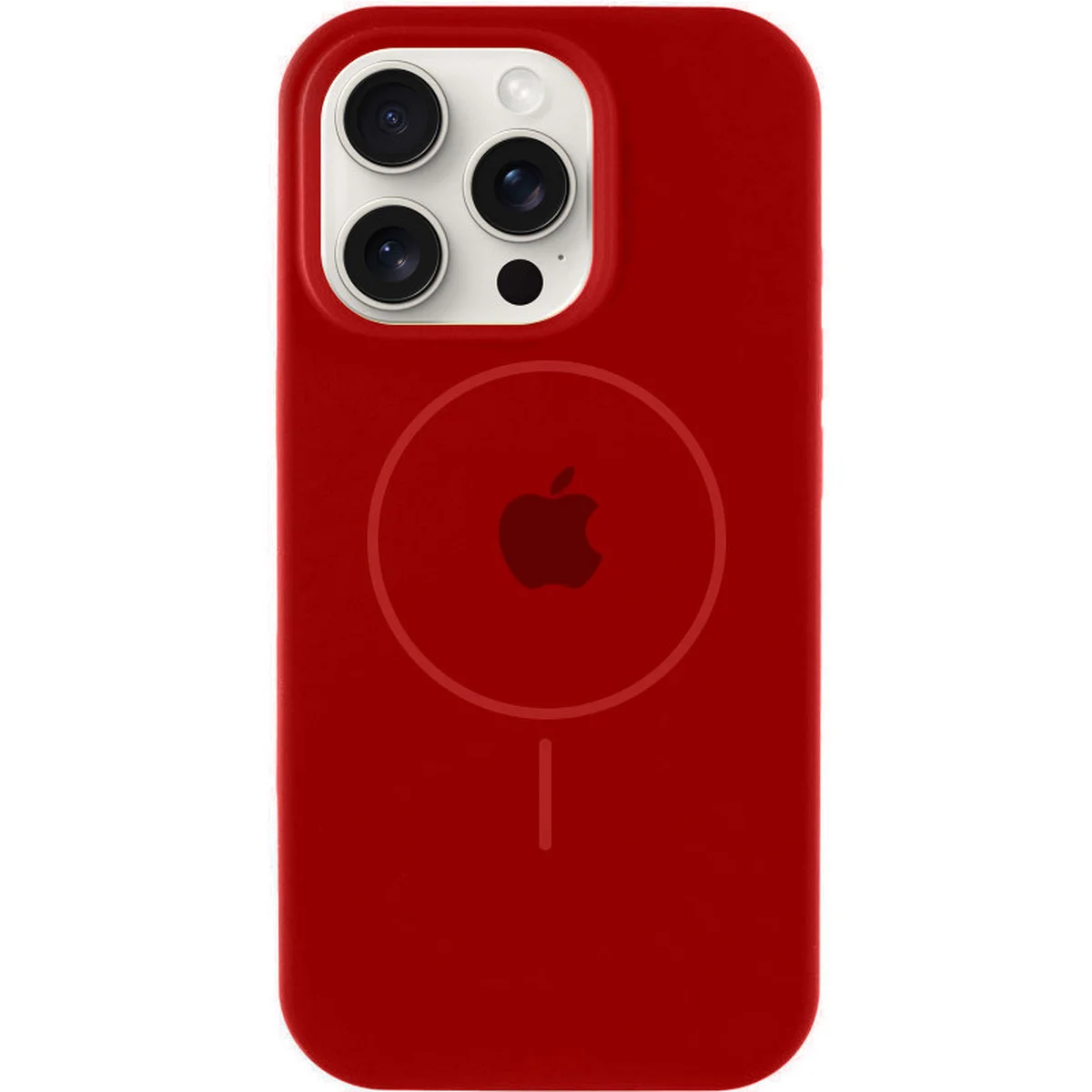 Чехол Silicone Case Full Protective (AA) with MagSafe для Apple iPhone 16 Pro Max (6.9") Красный / Deep Red