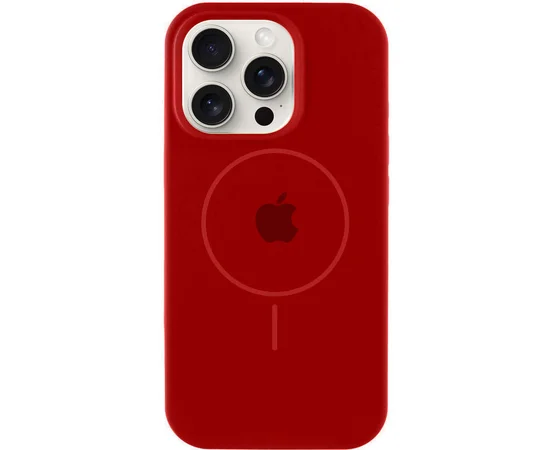Чехол Silicone Case Full Protective (AA) with MagSafe для Apple iPhone 16 Pro Max (6.9") Красный / Deep Red