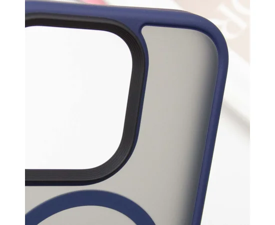 TPU+PC чохол Metal Buttons with MagSafe для Apple iPhone 16 Pro Max (6.9") Синій