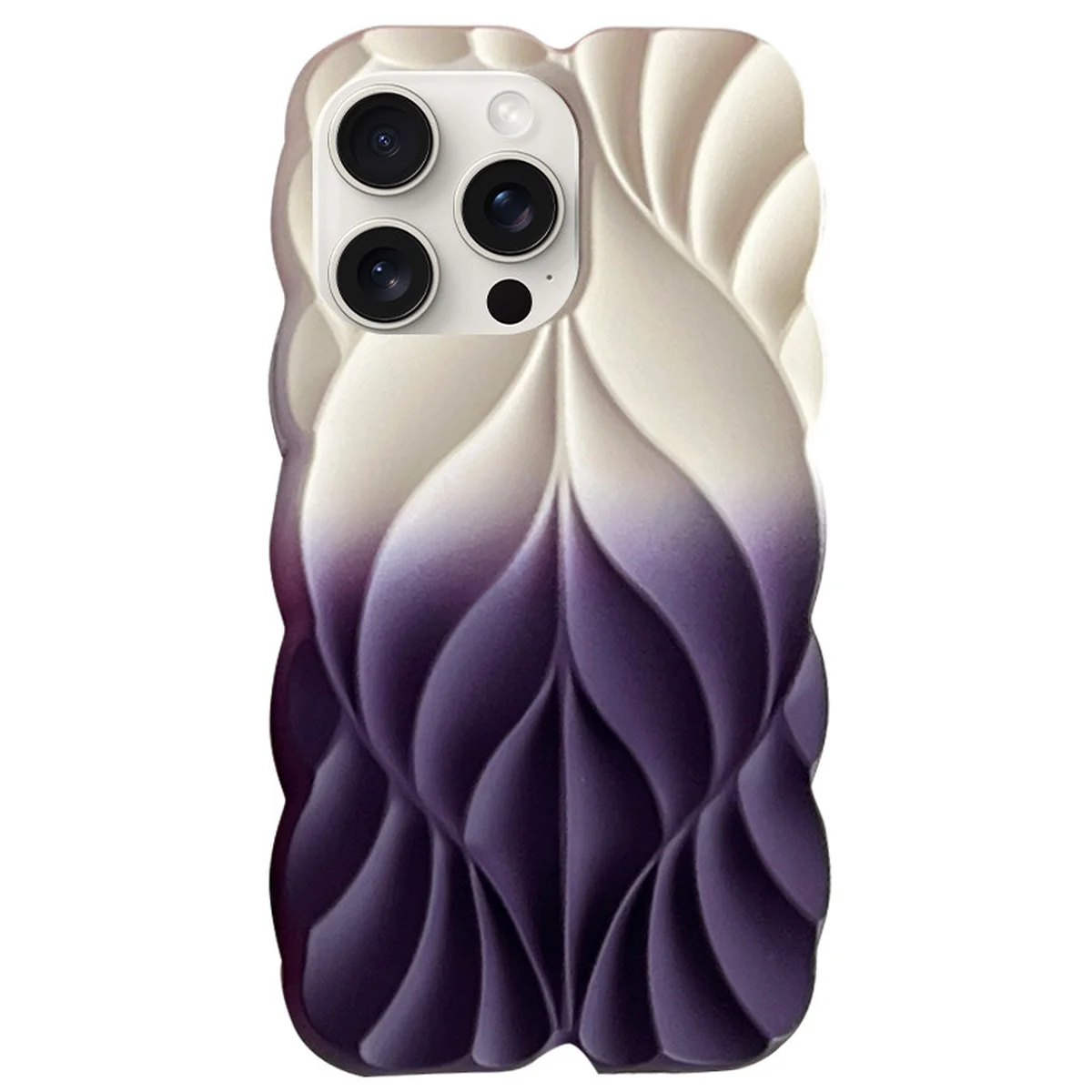 TPU чехол Leaf для Apple iPhone 16 Pro Max (6.9") White / Purple