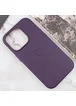 Кожаный чехол Leather Case (AAA) with MagSafe and Animation для Apple iPhone 16 Pro Max (6.9") Dark Purple