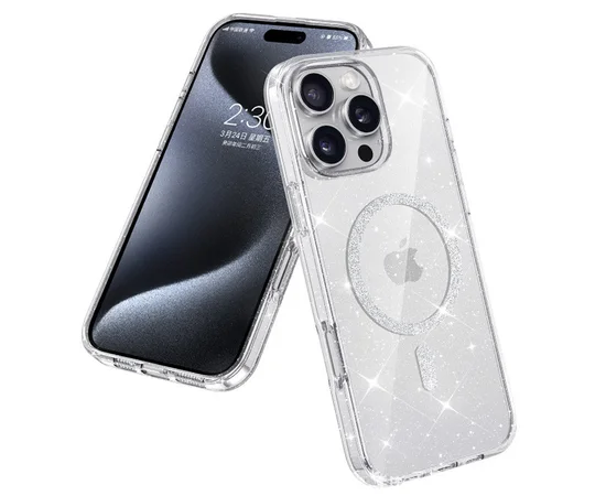 Чехол TPU Eclipse Sparkle (MagFit) для Apple iPhone 16 Pro Max (6.9") Clear