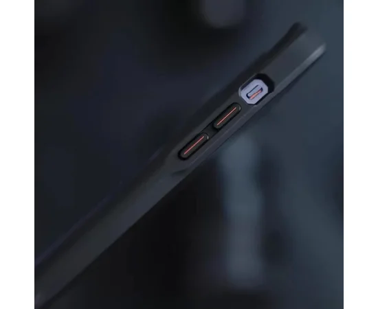 TPU+PC чохол Metal Buttons with MagSafe Carbon Ring для Apple iPhone 16 Pro Max (6.9") Чорний