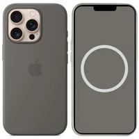 Чехол Silicone case (AAA) with Magsafe and Animation (button) для Apple iPhone 16 Pro Max (6.9") Stone Grey