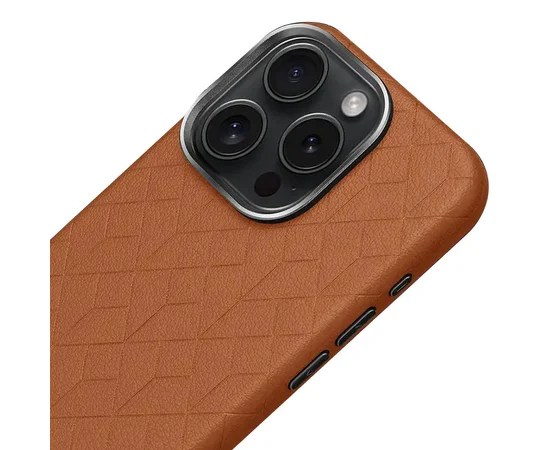 Кожаный чехол Carved with MagSafe для Apple iPhone 16 Pro Max (6.9") Orange