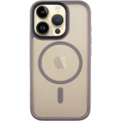 TPU+PC чехол Metal Buttons with MagSafe для Apple iPhone 16 Pro Max (6.9") Серый