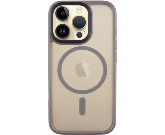 TPU+PC чохол Metal Buttons with MagSafe для Apple iPhone 16 Pro Max (6.9") Сірий