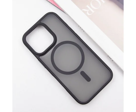 TPU+PC чехол Metal Buttons with MagSafe для Apple iPhone 16 Pro Max (6.9") Черный