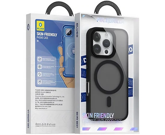 TPU+PC чохол Blueo Skin Friendly Frosted with MagSafe для Apple iPhone 16 Pro Max (6.9") Чорний