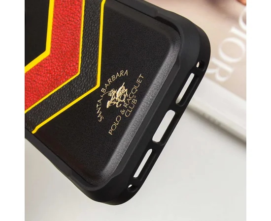 Шкіряний чохол Polo Santa Barbara Barton для Apple iPhone 16 Pro Max (6.9") Black / Yellow