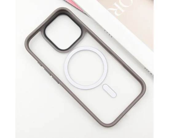 TPU+PC чохол Metal Buttons with MagSafe для Apple iPhone 16 Pro Max (6.9") Сірий