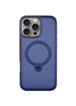 TPU+PC чехол Metal Buttons with MagSafe Colorful HQ Ring для Apple iPhone 16 Pro Max (6.9") Dark Blue