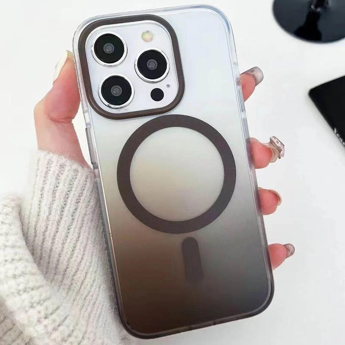 Чехол TPU+PC Shadow with MagSafe для Apple iPhone 16 Pro Max (6.9") Gray