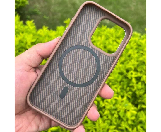 Чехол TPU+PC Carbon with MagSafe для Apple iPhone 16 Pro Max (6.9") Golden Rose