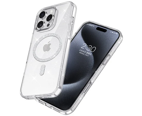 Чехол TPU Eclipse Sparkle (MagFit) для Apple iPhone 16 Pro Max (6.9") Clear