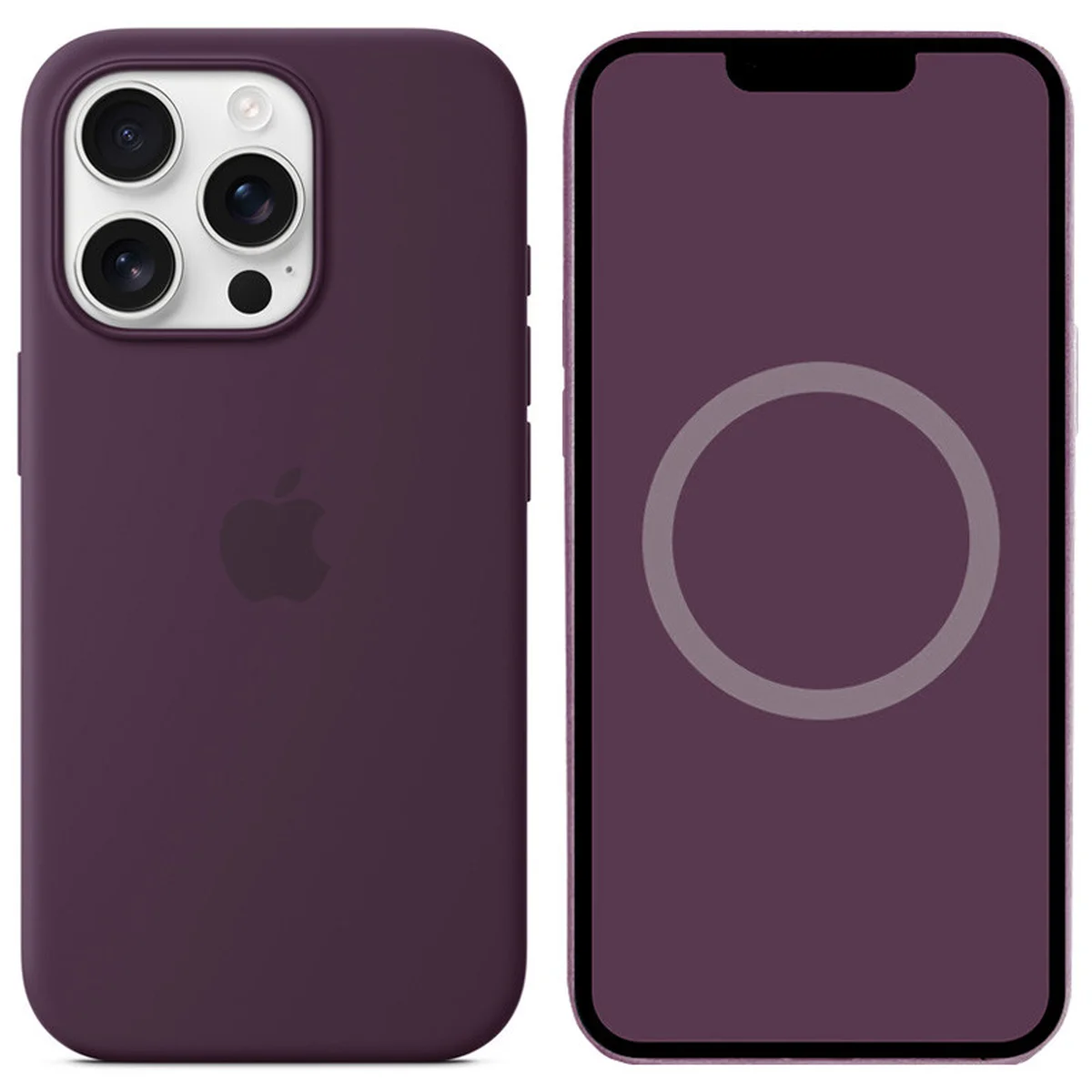 Чехол Silicone case (AAA) with Magsafe and Animation (button) для Apple iPhone 16 Pro Max (6.9") Plum