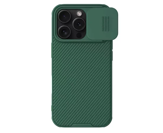 Карбонова накладка Nillkin CamShield Pro Magnetic для Apple iPhone 16 Pro Max (6.9") Deep Green