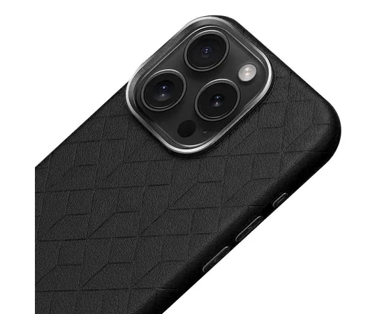 Кожаный чехол Carved with MagSafe для Apple iPhone 16 Pro Max (6.9") Black