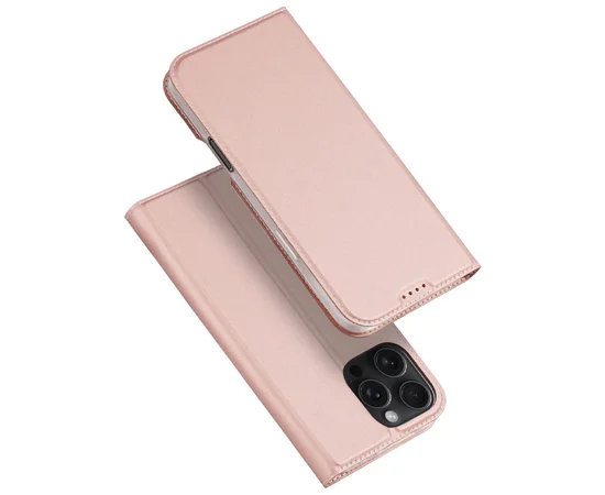 Чехол-книжка Dux Ducis с карманом для визиток для Apple iPhone 16 Pro Max (6.9") Rose Gold