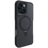 TPU+PC чехол Metal Buttons with MagSafe Carbon Ring для Apple iPhone 16 Pro Max (6.9") Черный