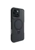 TPU+PC чохол Metal Buttons with MagSafe Carbon Ring для Apple iPhone 16 Pro Max (6.9") Чорний