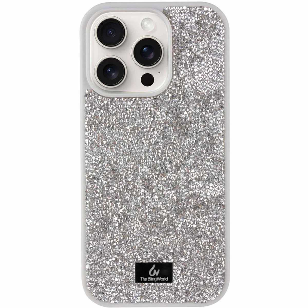TPU чехол Bling World Rock Diamond для Apple iPhone 16 Pro Max (6.9") Серебряный