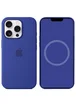 Чохол Silicone case (AAA) full with Magsafe and Animation для Apple iPhone 16 Pro Max (6.9") Ultramarine