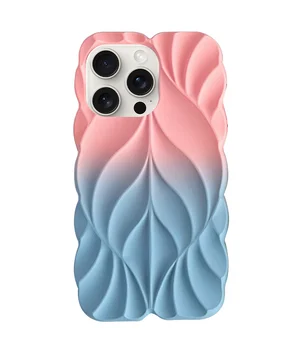 TPU чехол Leaf для Apple iPhone 16 Pro Max (6.9") Pink / Blue