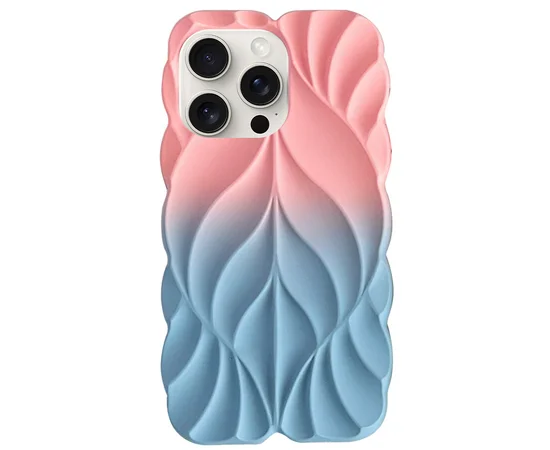 TPU чохол Leaf для Apple iPhone 16 Pro Max (6.9") Pink / Blue