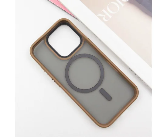 TPU+PC чехол Metal Buttons with MagSafe для Apple iPhone 16 Pro Max (6.9") Золотой