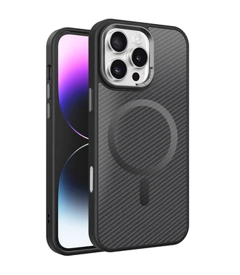 Чохол TPU+PC Carbon Mirage with MagSafe для Apple iPhone 16 Pro Max (6.9") Black