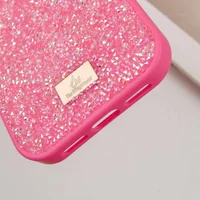 TPU чехол Bling World Rock Diamond для Apple iPhone 16 Pro Max (6.9") Ярко-розовый 