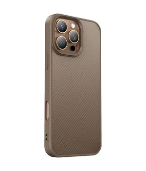 TPU чехол Carbon Protective with Magsafe для Apple iPhone 16 Pro Max (6.9") Coffee